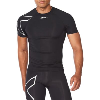 2XU Men's Core Compression Short Sleeve Black/Silver M 2XU Men's Core Compression Short Sleeve Black/Silver M
