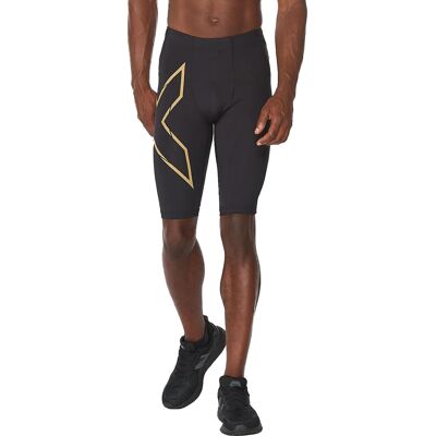 2XU Men's MCS Run Compression Shorts Black/Gold Reflective M 2XU Men's MCS Run Compression Shorts Black/Gold Reflective M