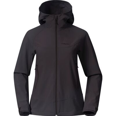 Bergans Women's Vaagaa Softshell Jacket Hood Black S Bergans Women's Vaagaa Softshell Jacket Hood Black S