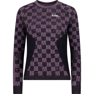 Mons Royale Women's Ascender Merino Seamless Long Sleeve Mauve/Black XL Mons Royale Women's Ascender Merino Seamless Long Sleeve Mauve/Black XL
