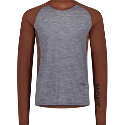 Mons Royale Men's Temple Merino Long Sleeve Cinnamon/grey Heather XL Mons Royale Men's Temple Merino Long Sleeve Cinnamon/grey Heather XL