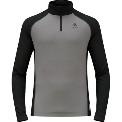 Odlo Men's Tn Long Sleeve Halfzip Natural Grey Melange - Dark Grey Melange S Odlo Men's Tn Long Sleeve Halfzip Natural Grey Melange - Dark Grey Melange S