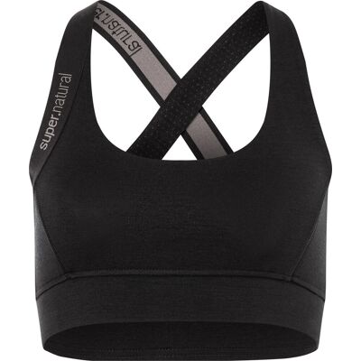 super.natural Women's Rubberrib bra Jet Black XS super.natural Women's Rubberrib bra Jet Black XS