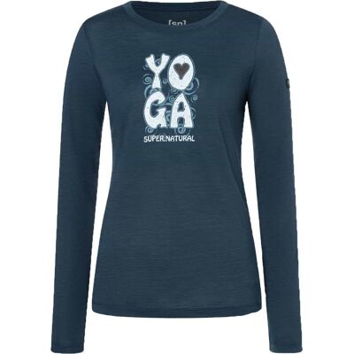 super.natural Women's Heart Of Yoga Longsleeve Blueberry/various XS super.natural Women's Heart Of Yoga Longsleeve Blueberry/various XS