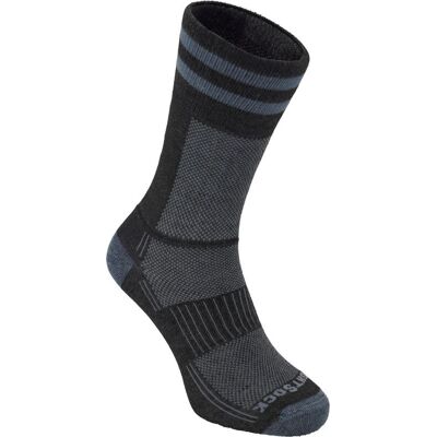 Wrightsock Coolmesh II Crew Black/grey W/ Stripes Small Wrightsock Coolmesh II Crew Black/grey W/ Stripes Small