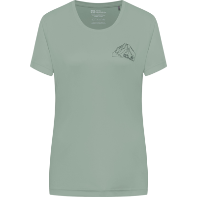 Jack Wolfskin Women's Peak Graphic T New Mountain Green Zinnia L Jack Wolfskin Women's Peak Graphic T New Mountain Green Zinnia L