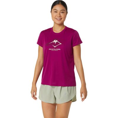 Asics Women's Fujitrail Logo SS Top Blackberry XS Asics Women's Fujitrail Logo SS Top Blackberry XS