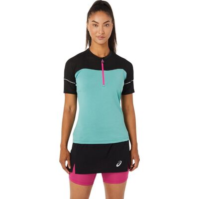 Asics Women's Fujitrail Top Sage/Performance Black XS Asics Women's Fujitrail Top Sage/Performance Black XS