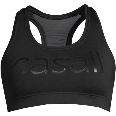 Casall Women's Iconic Wool Sports Bra Black Logo A/B XS Casall Women's Iconic Wool Sports Bra Black Logo A/B XS