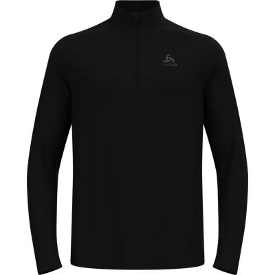 Odlo Men's Mid Layer Essential 1/2 Zip Black - Black S Odlo Men's Mid Layer Essential 1/2 Zip Black - Black S