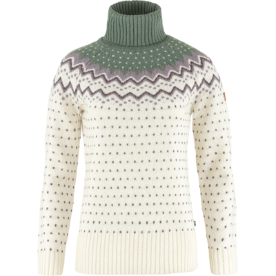 Fjällräven Women's Övik Knit Roller Neck Chalk White-Patina Green XS Fjällräven Women's Övik Knit Roller Neck Chalk White-Patina Green XS