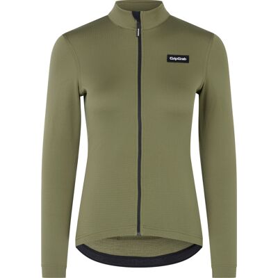 Women's GripGrab EXPLR Merinotech Thermal Long Sleeve Jersey Olive Green S Women's GripGrab EXPLR Merinotech Thermal Long Sleeve Jersey Olive Green S