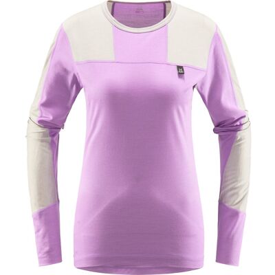 Haglöfs Natural Blend Tech Crew Neck Women Concrete/Purple Ice M Haglöfs Natural Blend Tech Crew Neck Women Concrete/Purple Ice M