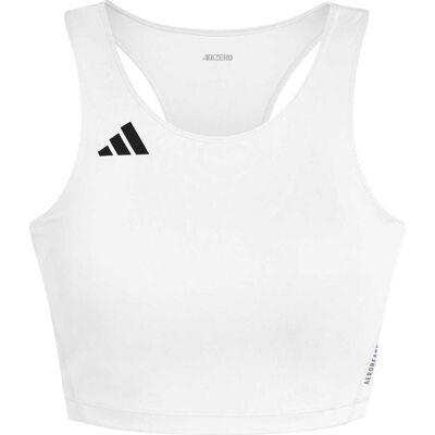 Adidas Women's Adizero Essentials Running Crop Top White L Adidas Women's Adizero Essentials Running Crop Top White L