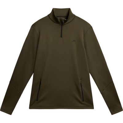 J.Lindeberg Men's Aerial 1/4 Zip Midlayer Forest Green S J.Lindeberg Men's Aerial 1/4 Zip Midlayer Forest Green S