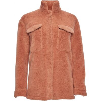 Knowledge Cotton Apparel Women's Betony Teddy Overshirt Terra Cotta XS Knowledge Cotton Apparel Women's Betony Teddy Overshirt Terra Cotta XS