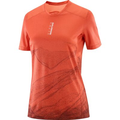 Salomon Women's S/LAB Ultra Tee Aop Burnt Sienna/decadent Chocolate/ L Salomon Women's S/LAB Ultra Tee Aop Burnt Sienna/decadent Chocolate/ L