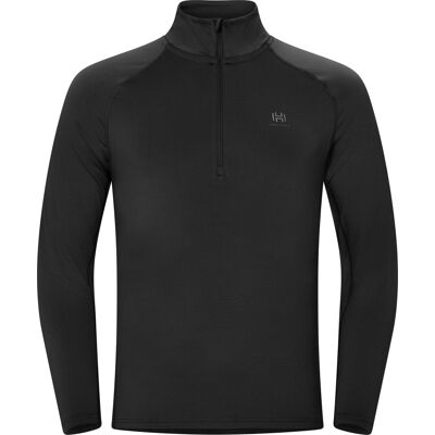 Hellner Men's Core Running Halfzip LS Tee Black Beauty L Hellner Men's Core Running Halfzip LS Tee Black Beauty L