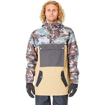Rip Curl Men's Primative Anorak Jacket Dark Khaki L Rip Curl Men's Primative Anorak Jacket Dark Khaki L