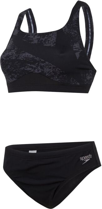 Speedo Boom Placement 2 Piece Swimsuit Svart Speedo Boom Placement 2 Piece Swimsuit Svart