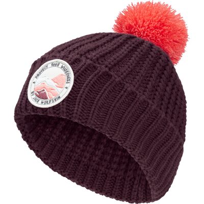 Jack Wolfskin Kids' Pompom Badge Beanie Amaranth M Jack Wolfskin Kids' Pompom Badge Beanie Amaranth M