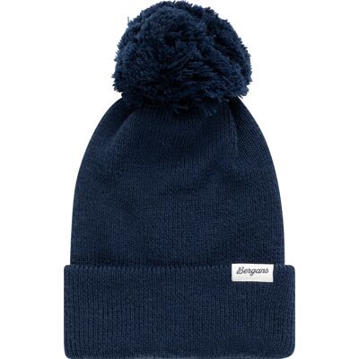 Bergans Juniors' Storetind Wool Pom Beanie Navy Blue 54 Bergans Juniors' Storetind Wool Pom Beanie Navy Blue 54