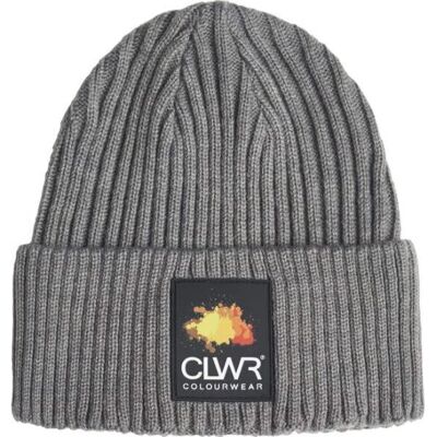 ColourWear Badge Beanie Grey Mel One Size ColourWear Badge Beanie Grey Mel One Size