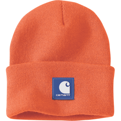 Carhartt Rubber Patch Watch Cap Beanie Brite Orange One Size Carhartt Rubber Patch Watch Cap Beanie Brite Orange One Size