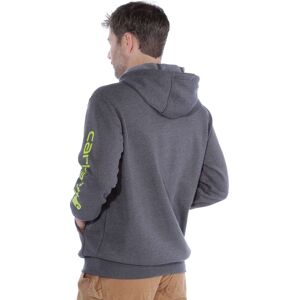 Carhartt Men's Sleeve Logo Hooded Sweatshirt Carbon Heather XL Carhartt Men's Sleeve Logo Hooded Sweatshirt Carbon Heather XL