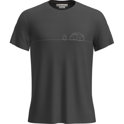 Icebreaker Men's Merino Blend Core Ss Tee Single Line Camp Obsidian M Icebreaker Men's Merino Blend Core Ss Tee Single Line Camp Obsidian M