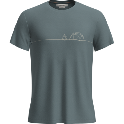 Icebreaker Men's Merino Blend Core Ss Tee Single Line Camp Blue Ash L Icebreaker Men's Merino Blend Core Ss Tee Single Line Camp Blue Ash L