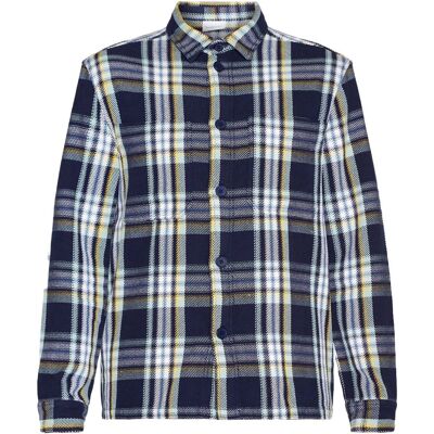 Knowledge Cotton Apparel Men's Checked Overshirt Blue Check S Knowledge Cotton Apparel Men's Checked Overshirt Blue Check S
