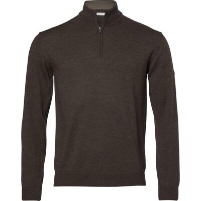 Chevalier Men's Aston Half Zip Merino Pullover Leather Brown M Chevalier Men's Aston Half Zip Merino Pullover Leather Brown M