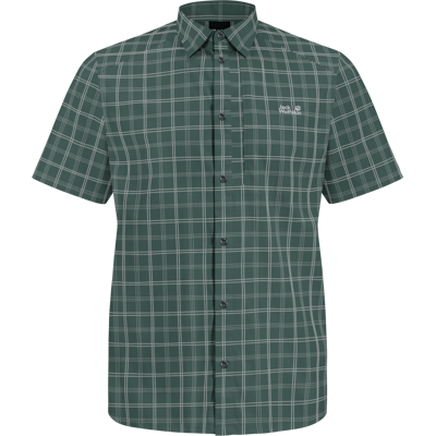 Jack Wolfskin Men's Norbo Short Sleeve Shirt Check Sago Palm XXL Jack Wolfskin Men's Norbo Short Sleeve Shirt Check Sago Palm XXL