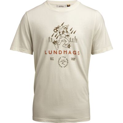 Lundhags Men's Järpen Printed T-Shirt Chalk White XXL Lundhags Men's Järpen Printed T-Shirt Chalk White XXL