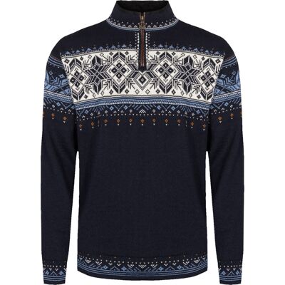Dale of Norway Men's Blyfjell Knit Sweater Navy/Red/Offwhite/Indigo Blue S Dale of Norway Men's Blyfjell Knit Sweater Navy/Red/Offwhite/Indigo Blue S