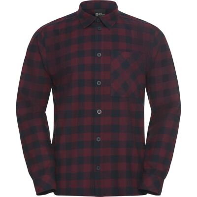 Jack Wolfskin Men's Lite Flannel Shirt Check Amaranth M Jack Wolfskin Men's Lite Flannel Shirt Check Amaranth M