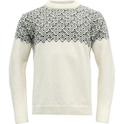 Devold Bjørnøya Sweater Crew Neck Offwhite/Ink XS Devold Bjørnøya Sweater Crew Neck Offwhite/Ink XS