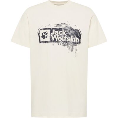 Jack Wolfskin Men's Brand Tee Wood Cotton White S Jack Wolfskin Men's Brand Tee Wood Cotton White S
