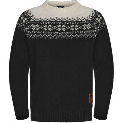 Gridarmor Men's Snøkrystall Round Neck Ullgenser Black/White S Gridarmor Men's Snøkrystall Round Neck Ullgenser Black/White S