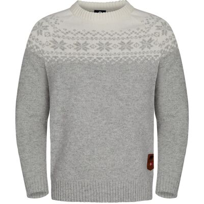 Gridarmor Men's Snøkrystall Round Neck Ullgenser Light Grey/White Lt. Grey/White S Gridarmor Men's Snøkrystall Round Neck Ullgenser Light Grey/White Lt. Grey/White S