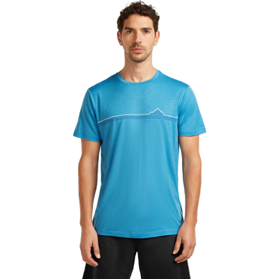 Icebreaker Men's Merino 150 Tech Lite Ss Tee Range Stripes Arctic L Icebreaker Men's Merino 150 Tech Lite Ss Tee Range Stripes Arctic L