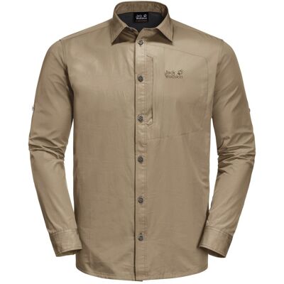 Jack Wolfskin Men's Lakeside Roll-up Shirt (2021) Sand Dune S Jack Wolfskin Men's Lakeside Roll-up Shirt (2021) Sand Dune S