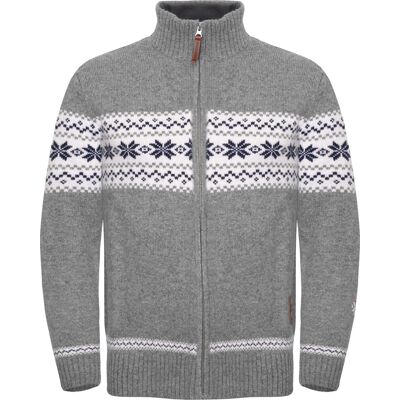 Gridarmor Men's Snøstjerne Full Zip Ullgenser Mid Grey Melange XL Gridarmor Men's Snøstjerne Full Zip Ullgenser Mid Grey Melange XL