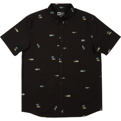 Salty Crew Men's Markets Ss Woven Black/Gold S Salty Crew Men's Markets Ss Woven Black/Gold S