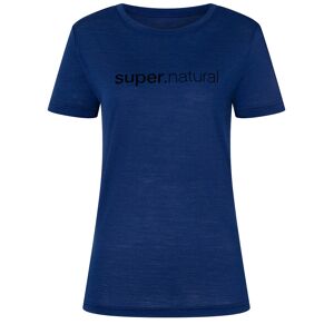 super.natural Women's 3D Signature Tee Blue Depths/Jet Black M, Blue Depths/Jet Black