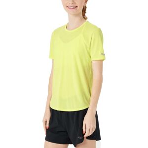 Saucony Women's Stopwatch Short Sleeve Sunny Lime Heather XS Saucony Women's Stopwatch Short Sleeve Sunny Lime Heather XS