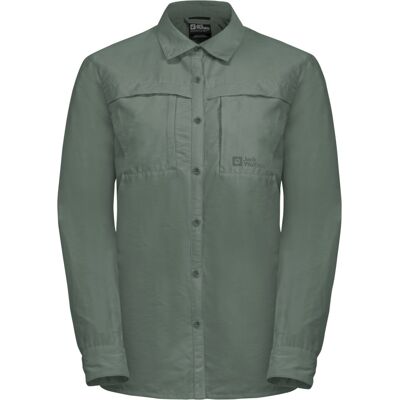Jack Wolfskin Women's Barrier Long Sleeve Shirt Hedge Green S Jack Wolfskin Women's Barrier Long Sleeve Shirt Hedge Green S