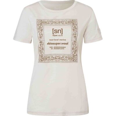 super.natural Women's Bandana Bio J Tee White Stone Melange/vintage Khaki Melange/kangaroo XL super.natural Women's Bandana Bio J Tee White Stone Melange/vintage Khaki Melange/kangaroo XL