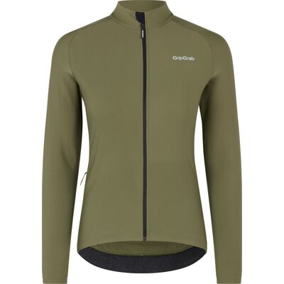 Women's GripGrab PACR Thermal Long Sleeve Jersey Olive Green M Women's GripGrab PACR Thermal Long Sleeve Jersey Olive Green M